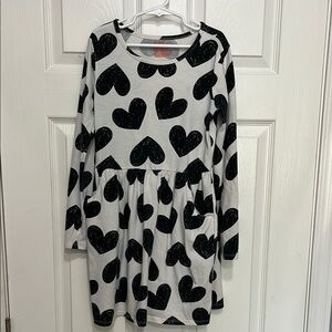 Cat & Jack Black and White Heart Dress